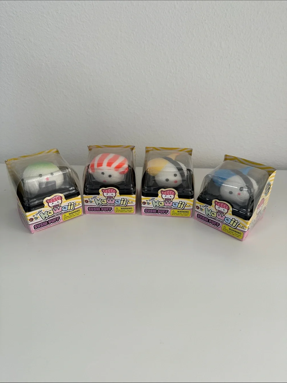 Ja-Ru Kawaii Sushi Puff Squishy Stretchy Fidget Toys - Lot of 4, New!